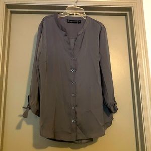 NY&CO Grey Button Down Blouse